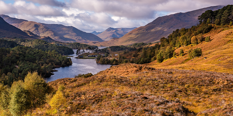 Image of panoramic shot of Scottish highlands