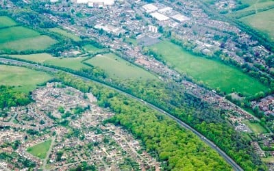 An aerial view of Buckinghamshire's landscape