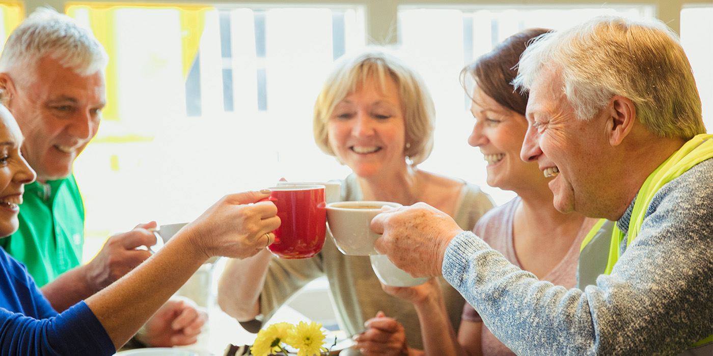 Community enjoying tea and coffee together