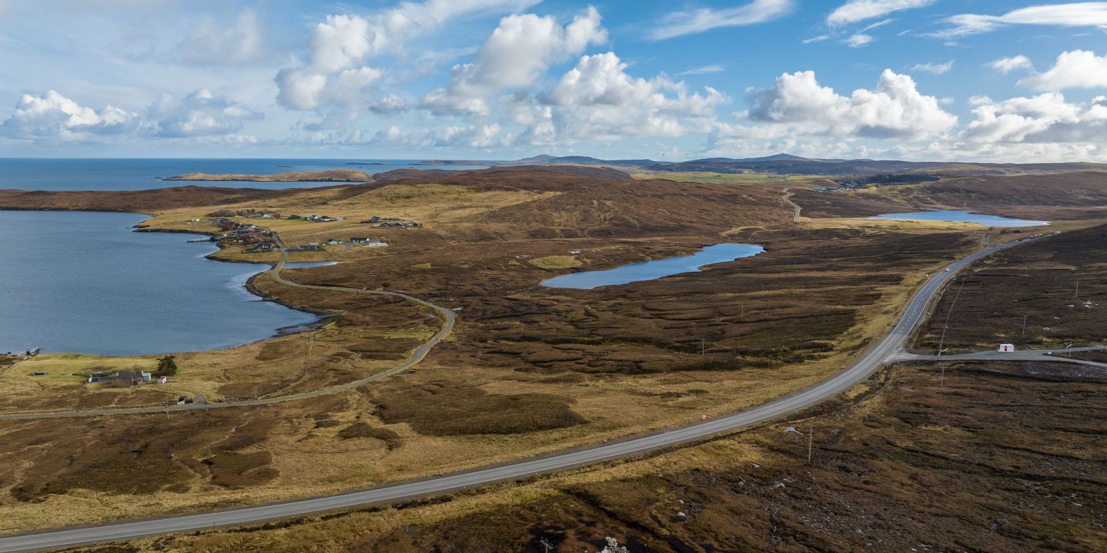 An aerial view of North Shetland