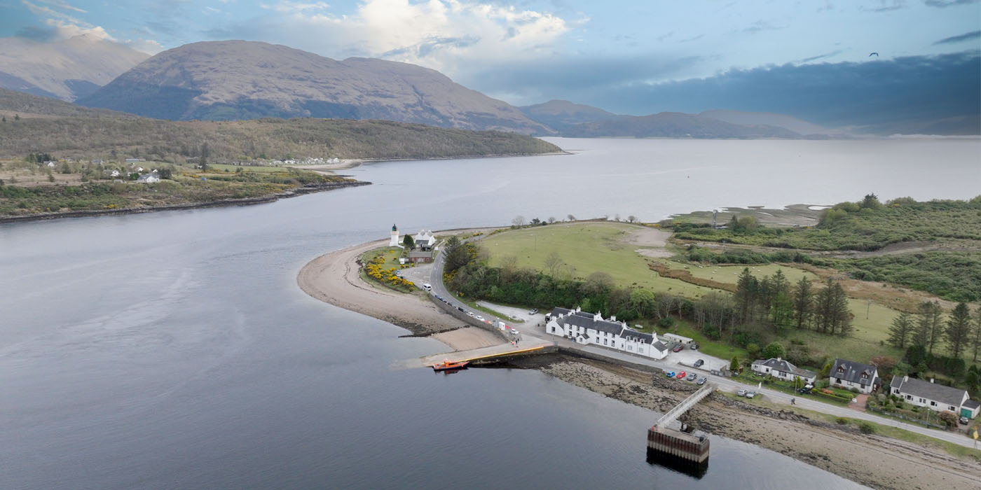 Drone image of Corran Narrows Subsea Route