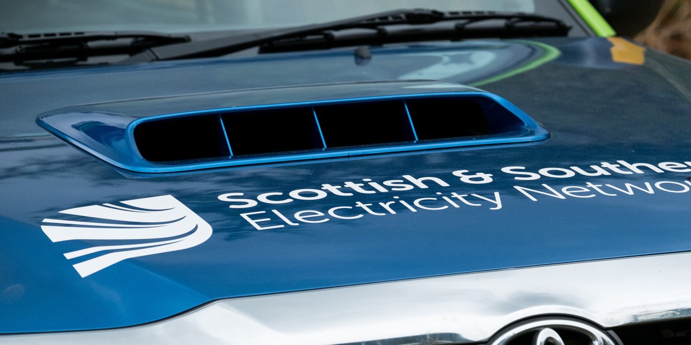 A close up of the bonnet of an SSEN operational response vehicle