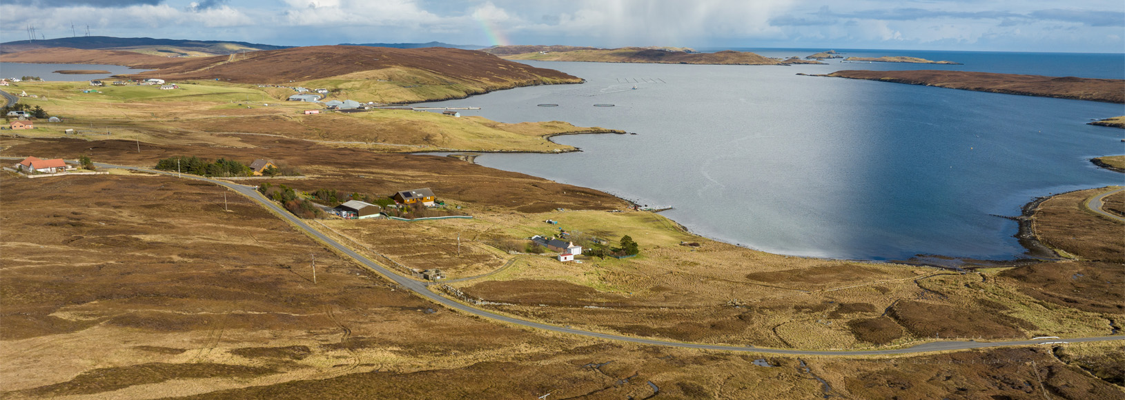 Drone image of Girlsta, Shetland