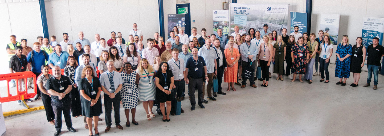 Crowd of people in depot building