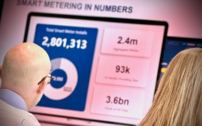 An image of stakeholders listening to a data presentation at an SSEN event