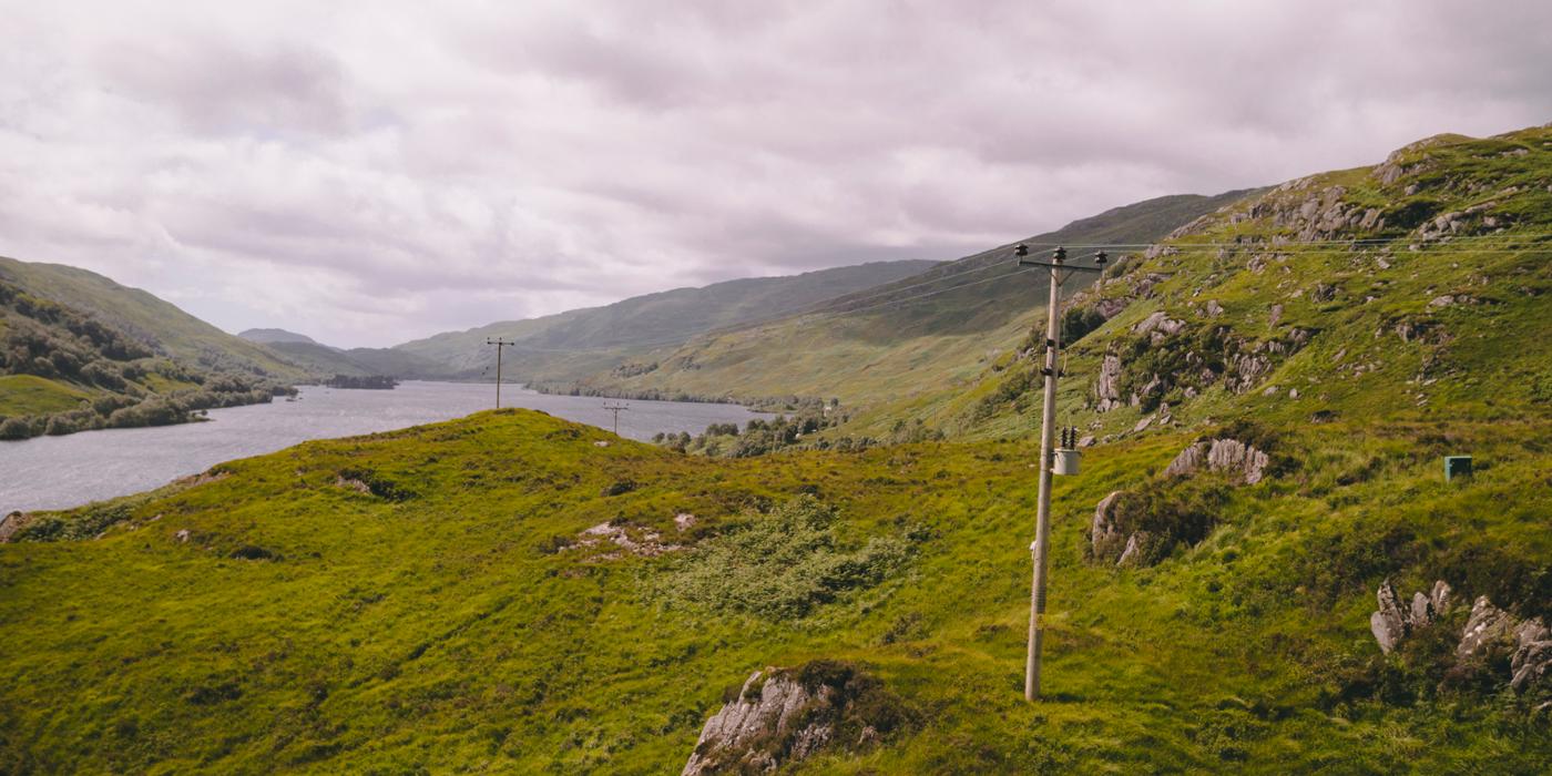 An SSEN power line in a rural environment