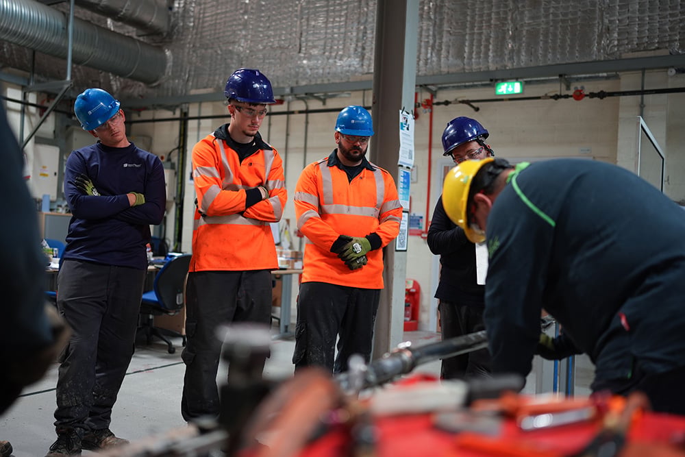 SSEN colleagues learning practical skills during a training session