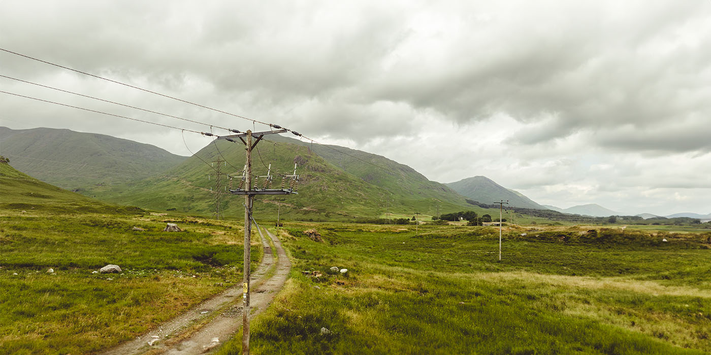 Distribution Pole in the Scottish Highlands