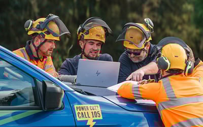 Arborist teams preparing to work