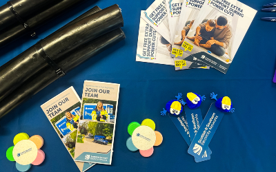 Some of the SSEN promotional items given our to attendees at the special careers event