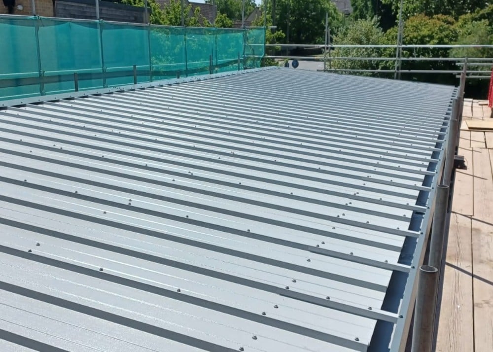 The newly-installed substation control room roof