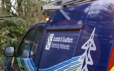 SSEN vehicle parked up while on storm response