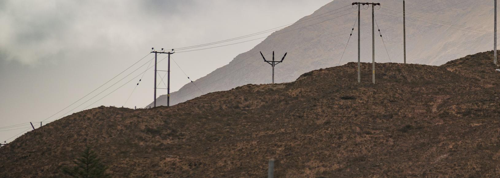 The SSEN distribution network on a stormy day in Scotland