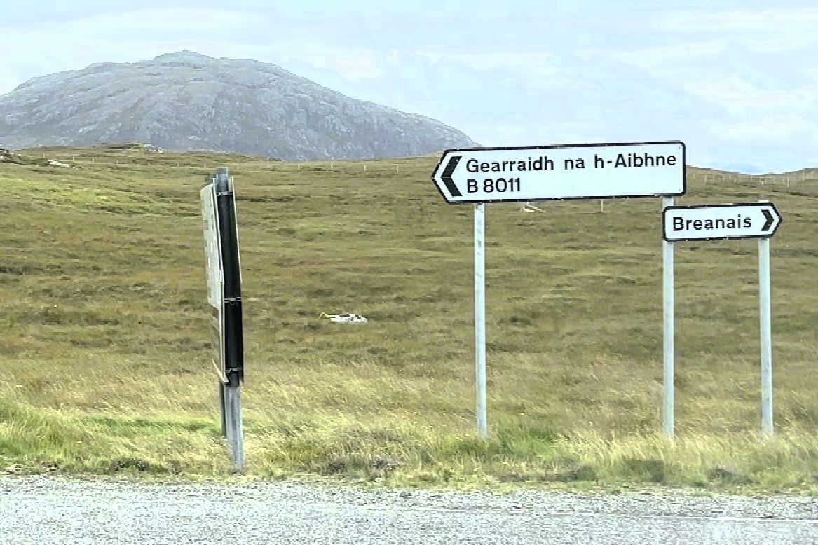 Image of road signs at junction on Western Isles Aug 2024