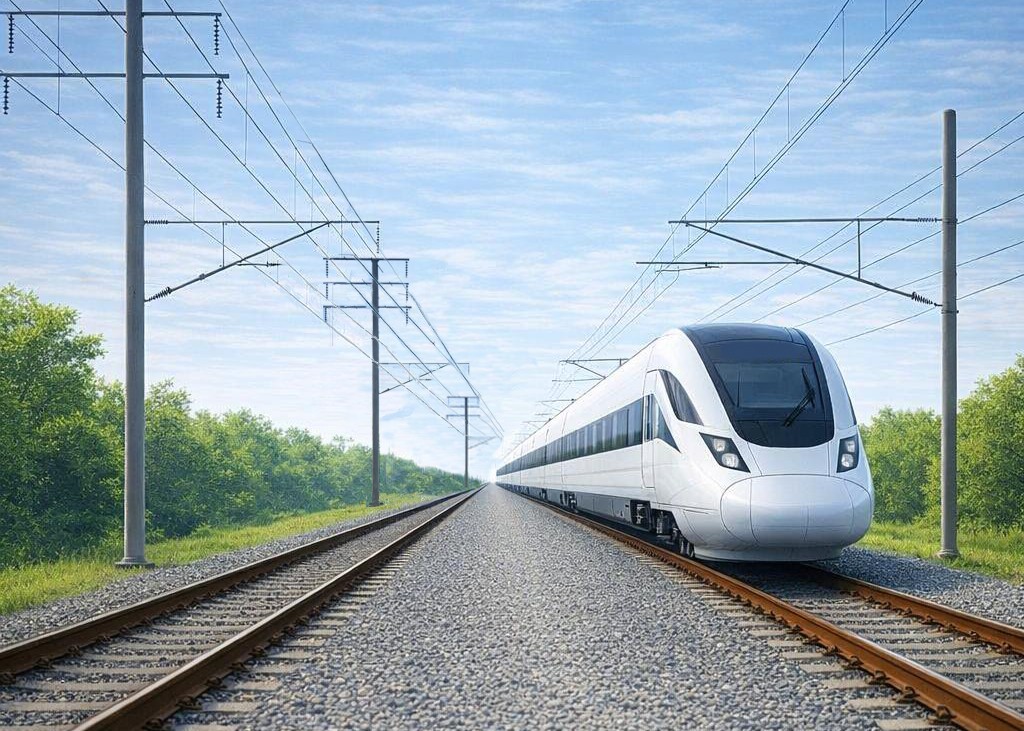 A composite image of the railways and electricity networks sharing electricity infrastructure A composite image of the railways and electricity networks sharing electricity infrastructure