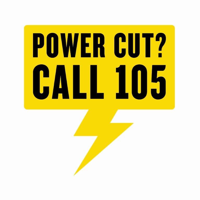 Report power cuts and emergencies on 105