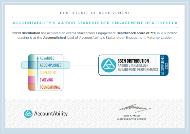 Image of certification of SSEN from Accountability Accreditation 