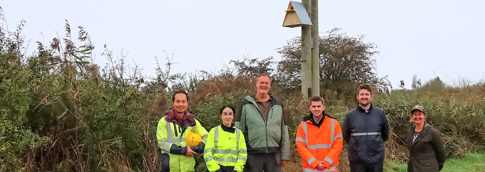 The team repurposing old telegraph poles at Bersted Brooks nature reserve