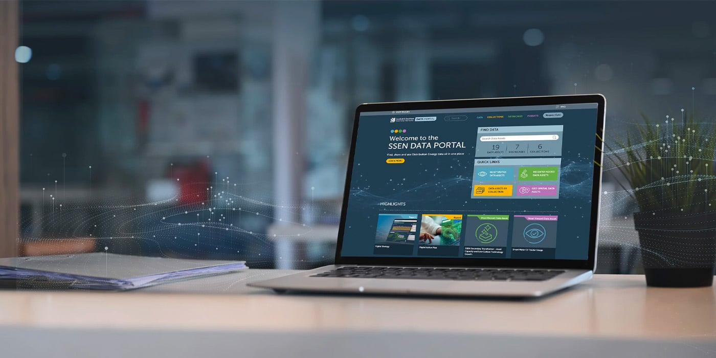 Laptop screen showing open data portal