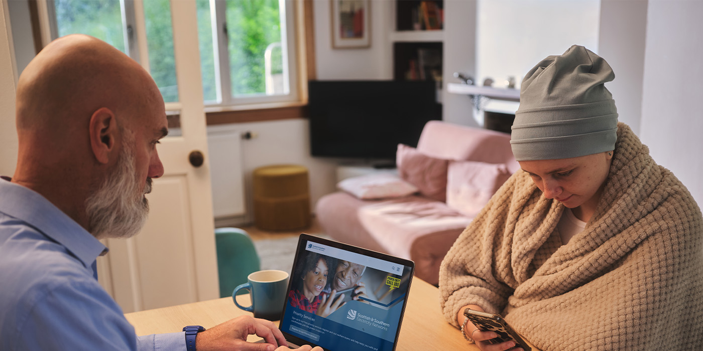 Customers at home on the SSEN website